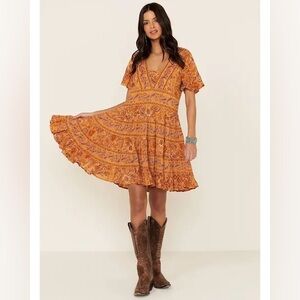 Patrons of Peace‎ Paisley Boho Mini Dress Floral Festival Size M